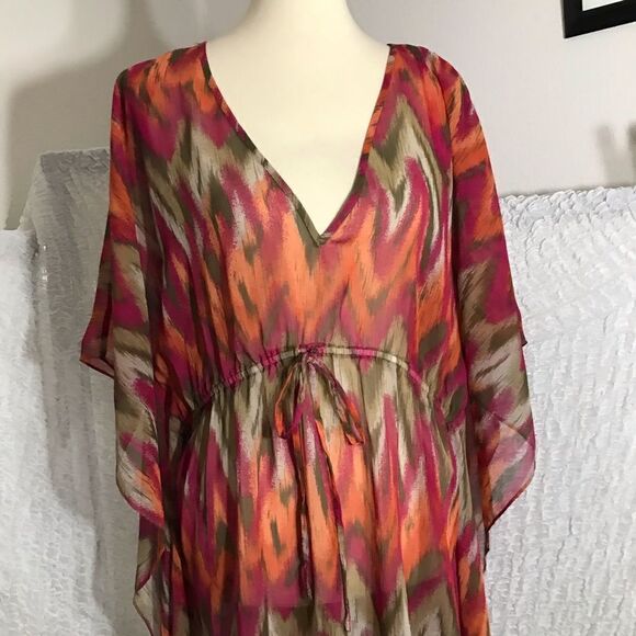 Michael Michael Kors Orange Cover-Up Top Size L/LX - Picture 6 of 7